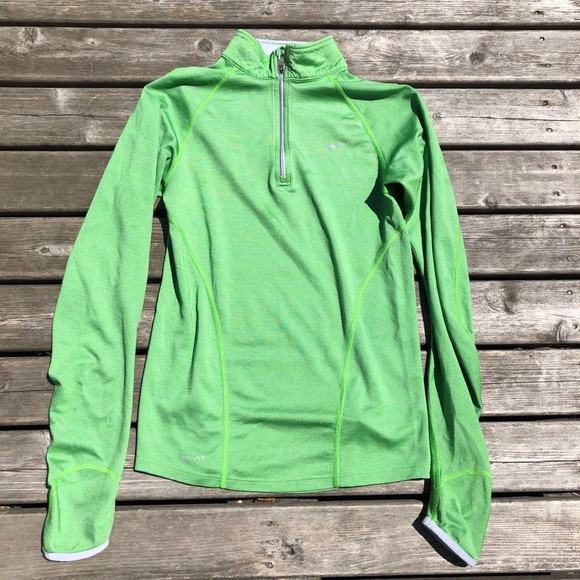 Nike Tops - MOVING SALE! Nike Dri-Fit Green Quarter Zip